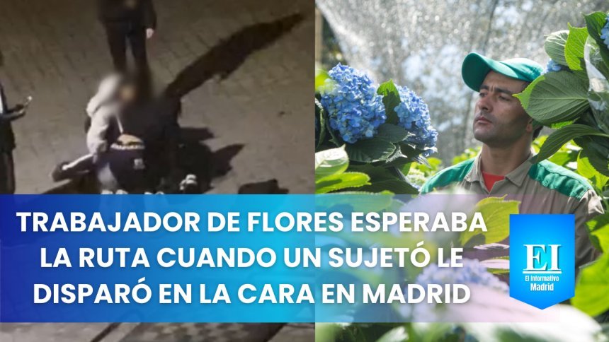 Trabajador de una empresa de flores fue atacado con arma de fuego en la cara cuando esperaba la ruta en Madrid